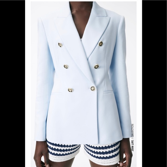 ZARA Double Breasted Balmain Style Blazer - Picture 8 of 16